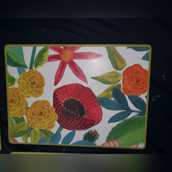 : MacKenzie Childs Flower design table mats set of 4 read description - Picture 6 of 16
